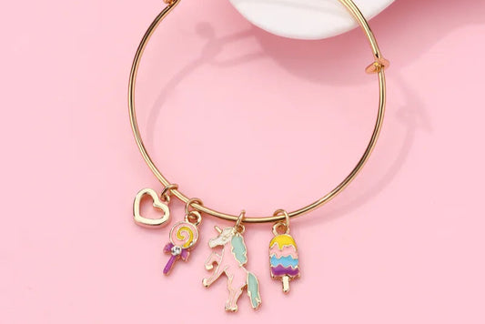 Multi Charm Unicorn Bangle.