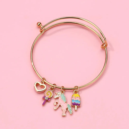 Multi Charm Unicorn Bangle.