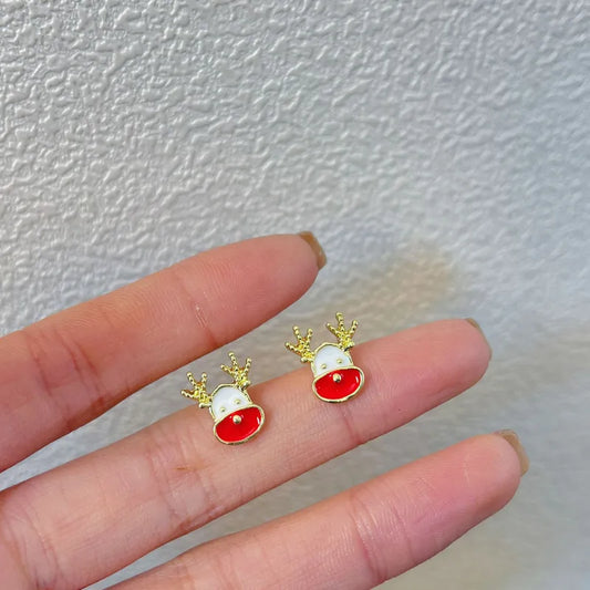 Reindeer Christmas Earrings.