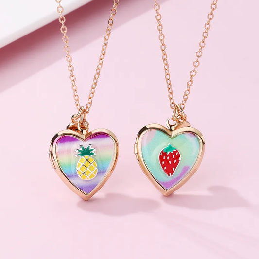 BFF Heart Locket Strawberry & Pineapple.