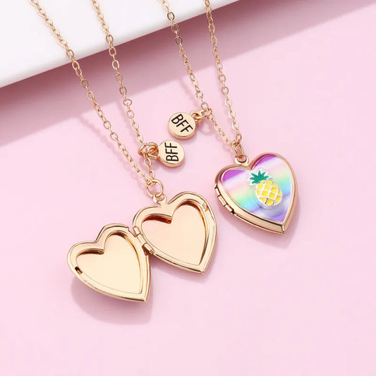 BFF Heart Locket Strawberry & Pineapple.