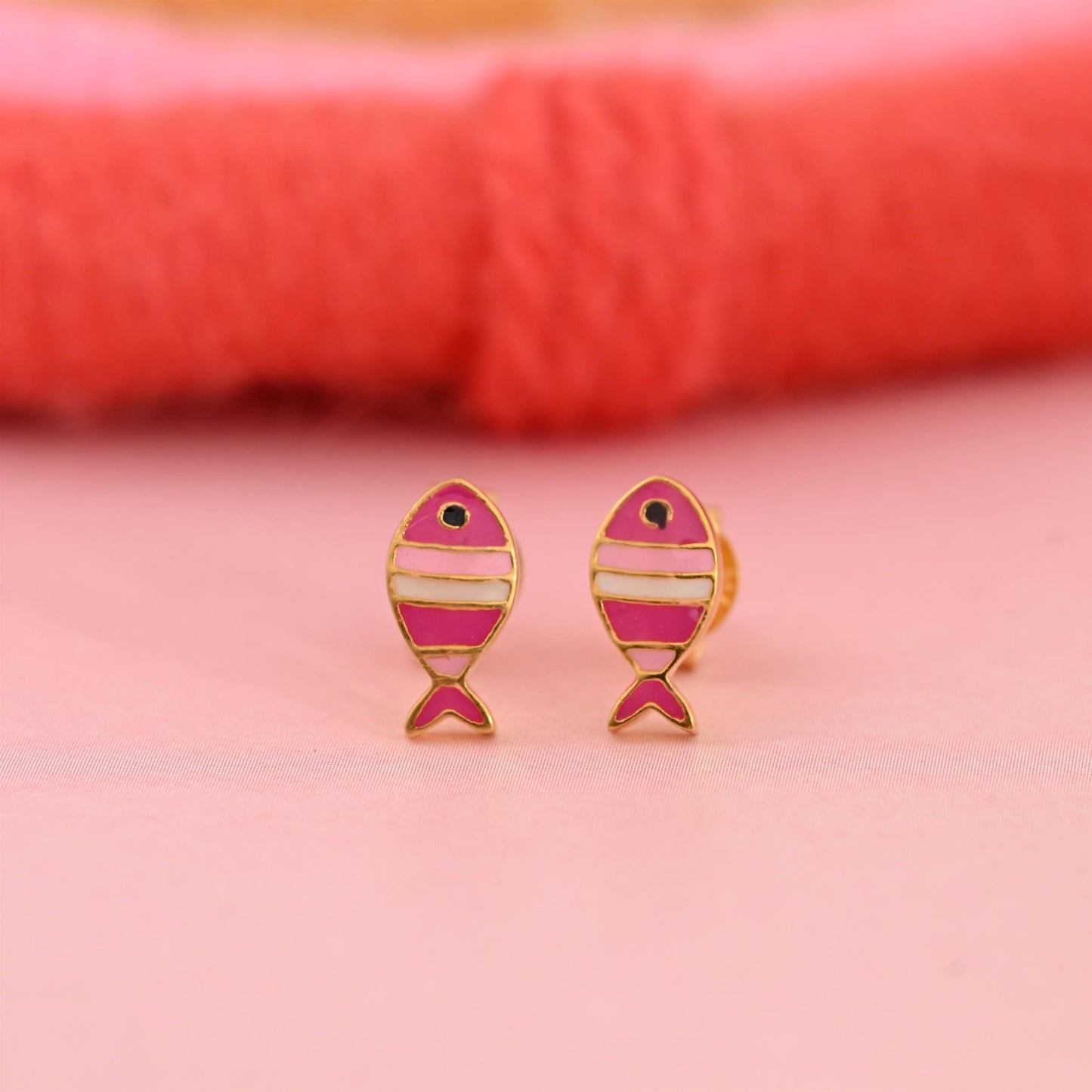 Pink Fish Earrings