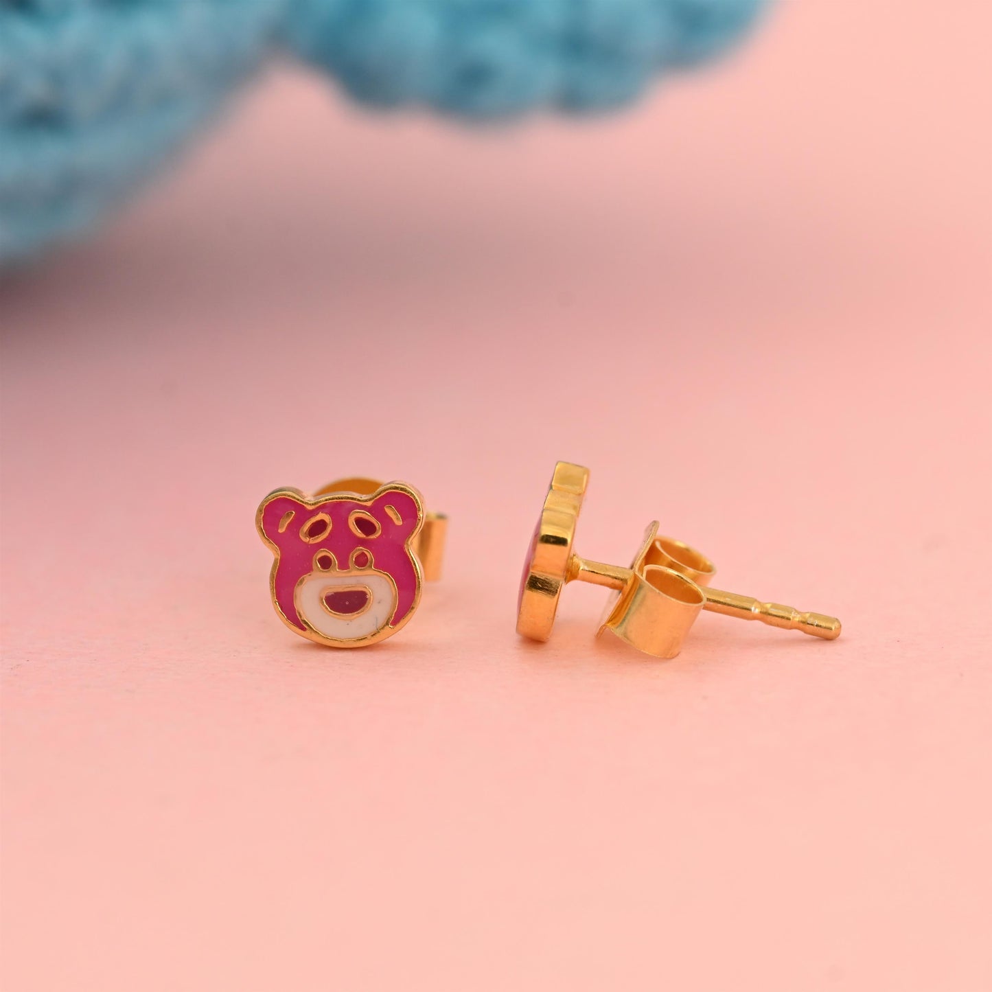 Pink Teddy Bear Earrings