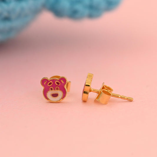 Pink Teddy Bear Earrings