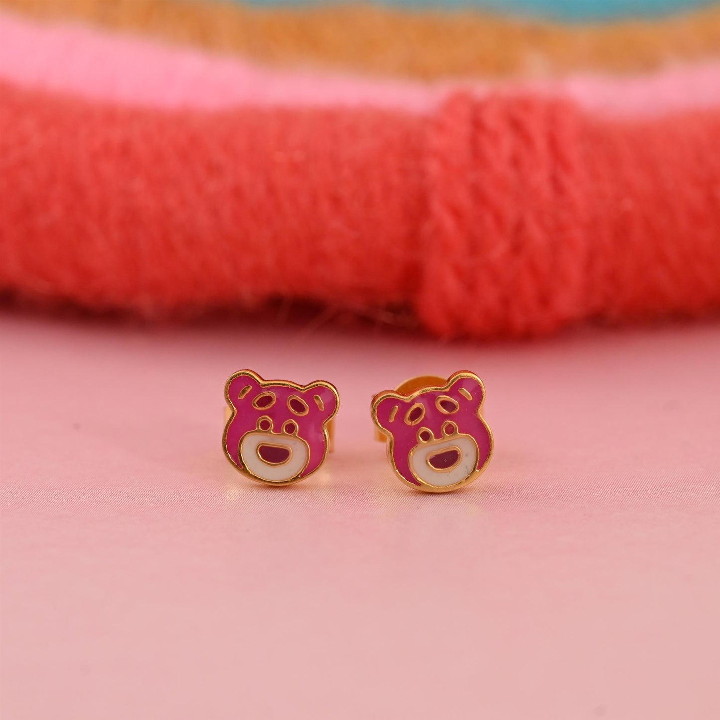 Pink Teddy Bear Earrings
