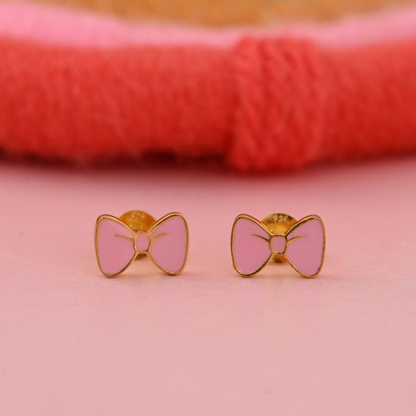 Pink Bow Earrings