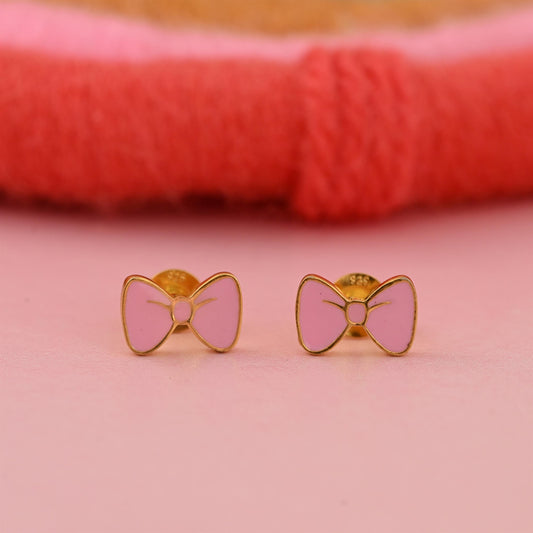 Pink Bow Earrings