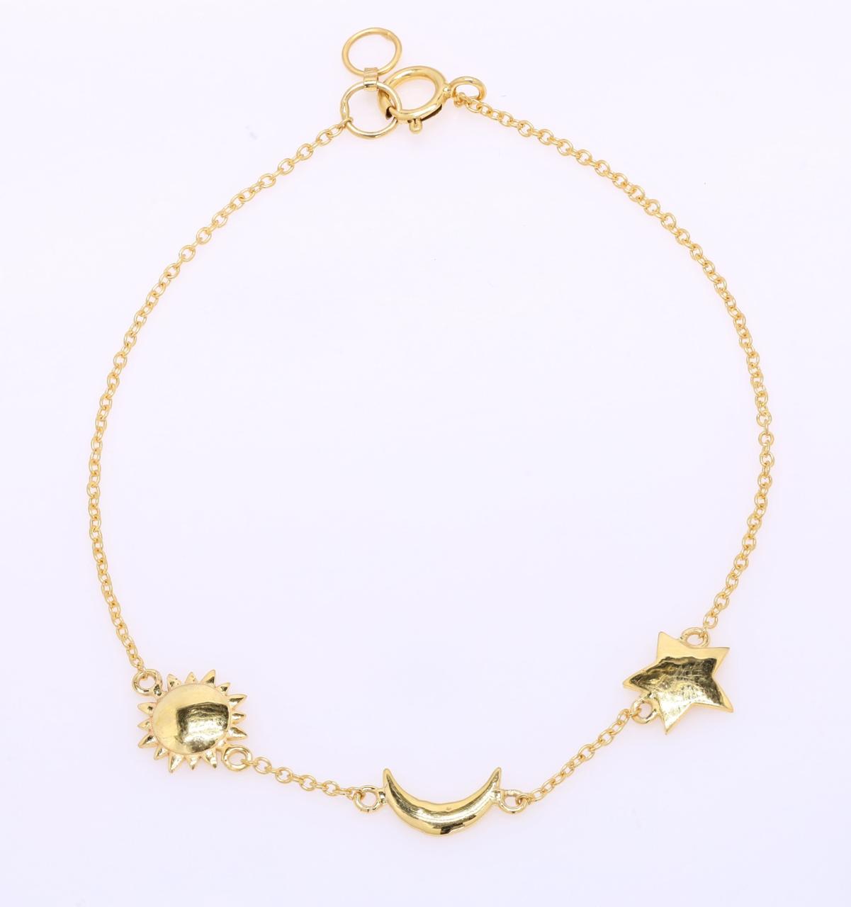 Sun, Moon and Star Bracelet.
