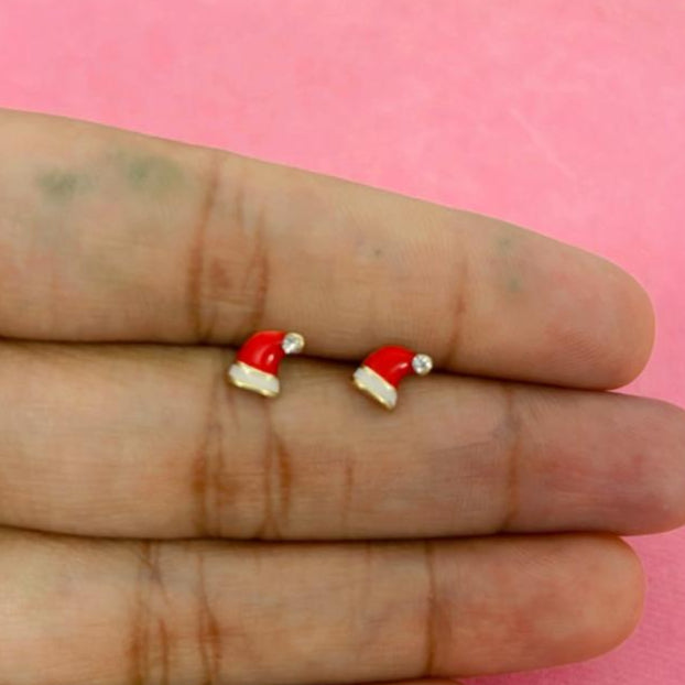 Santa's Hat Christmas Earrings.