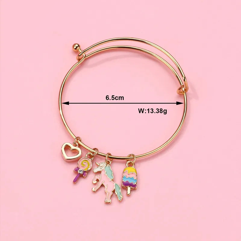 Multi Charm Unicorn Bangle.