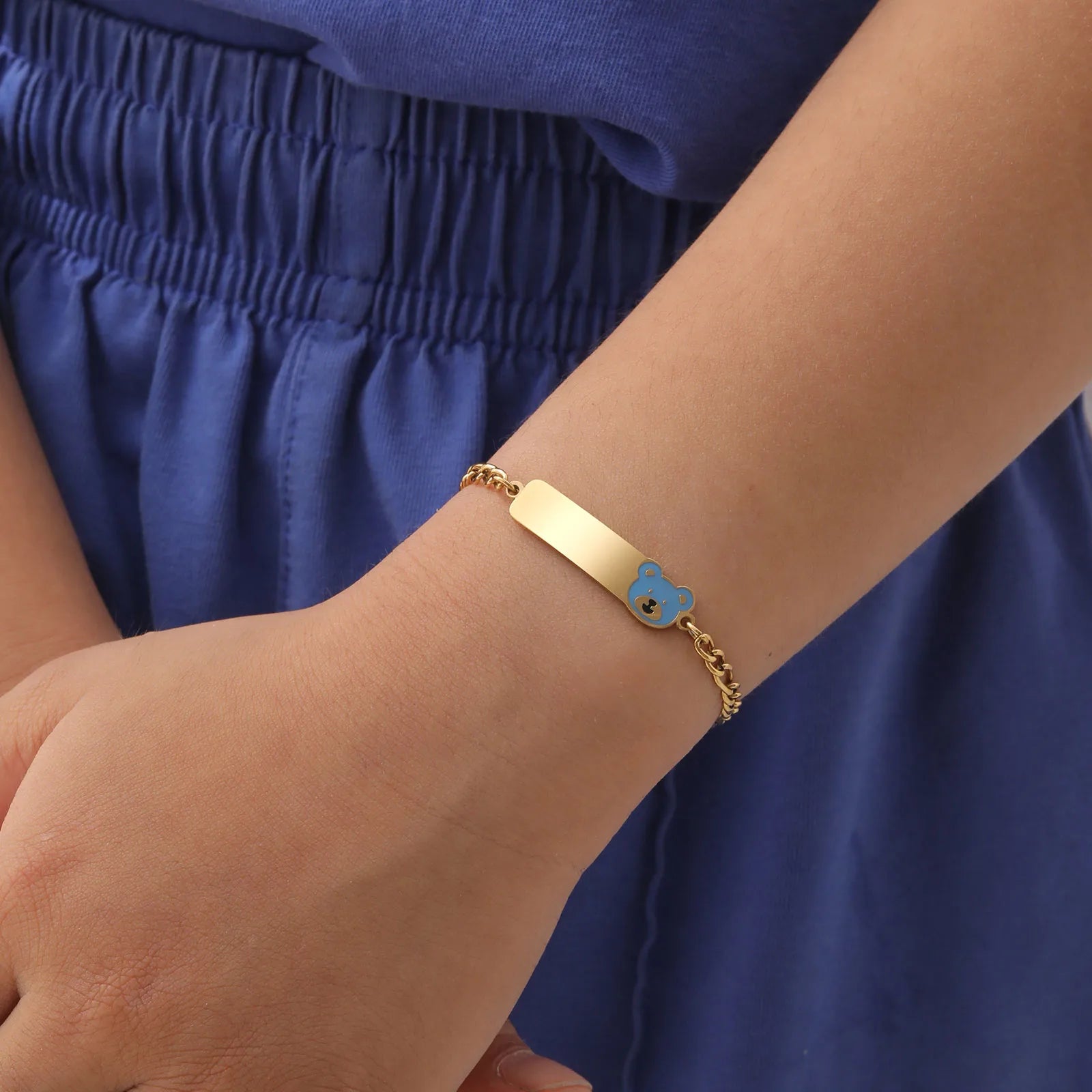 Custom Name Bracelet with Teddy or Crown.