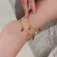 Strawberry Hanging Charm Bracelet.