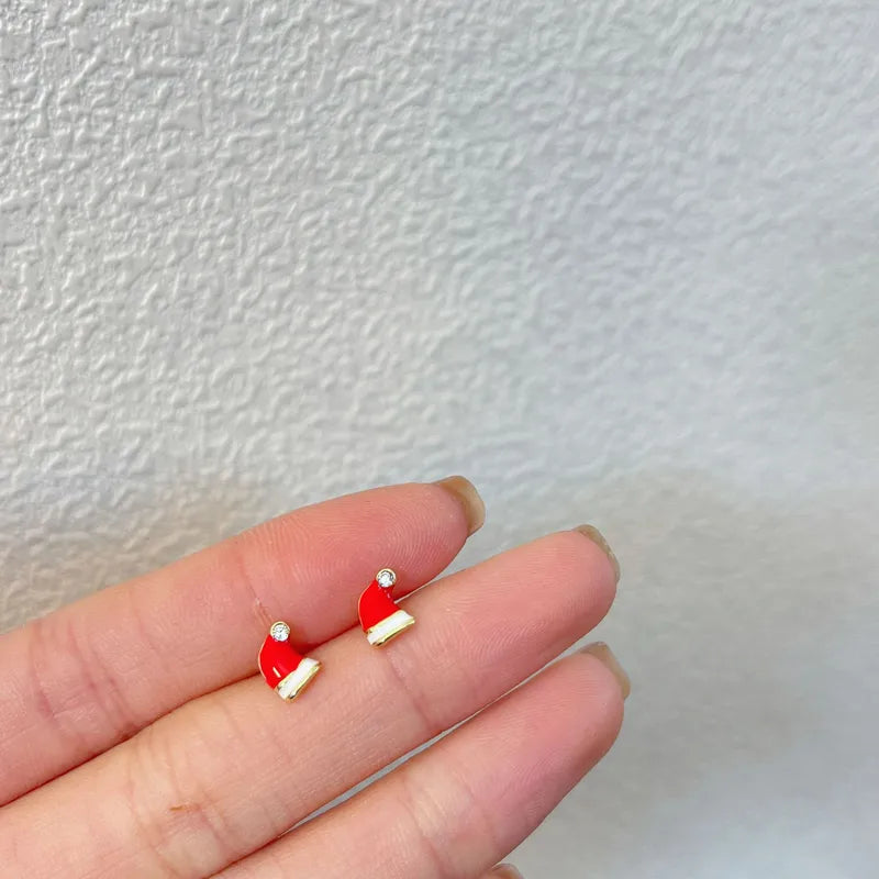 Santa's Hat Christmas Earrings.