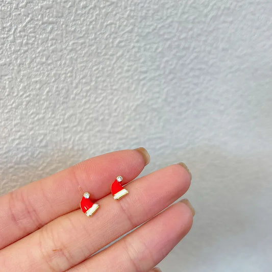 Santa's Hat Christmas Earrings.