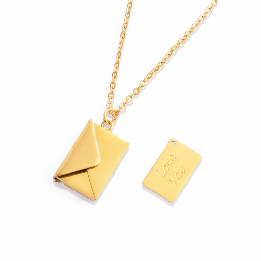 Custom Envelope Necklace with Chain.